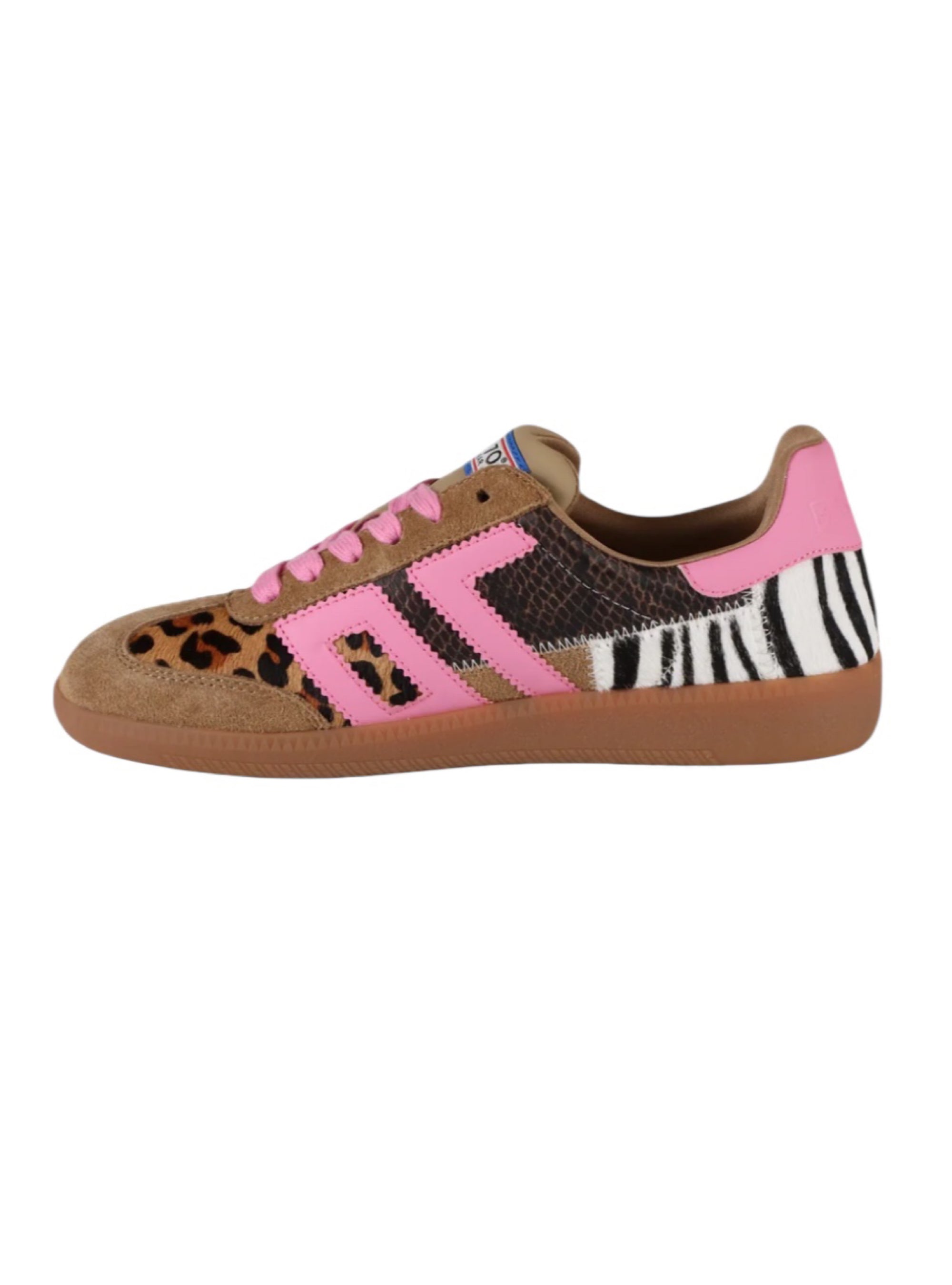 Back 70 Squid in Leopard Zebra Fuxia Sneakers