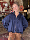 Satin Situation Navy Bomber Jacket
