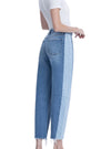 Split Decision Two-Tone Barrel Jeans