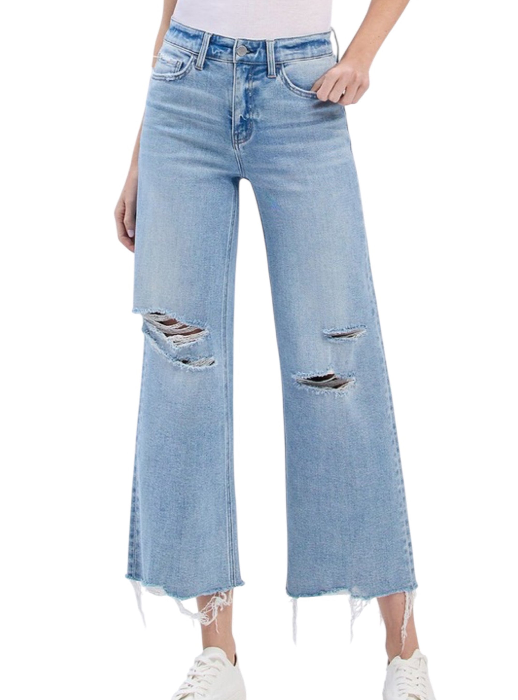 Shred the Love Crop Wide Leg Jean