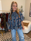 Floral Intentions Smocked Neck Top