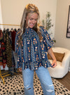 Floral Intentions Smocked Neck Top