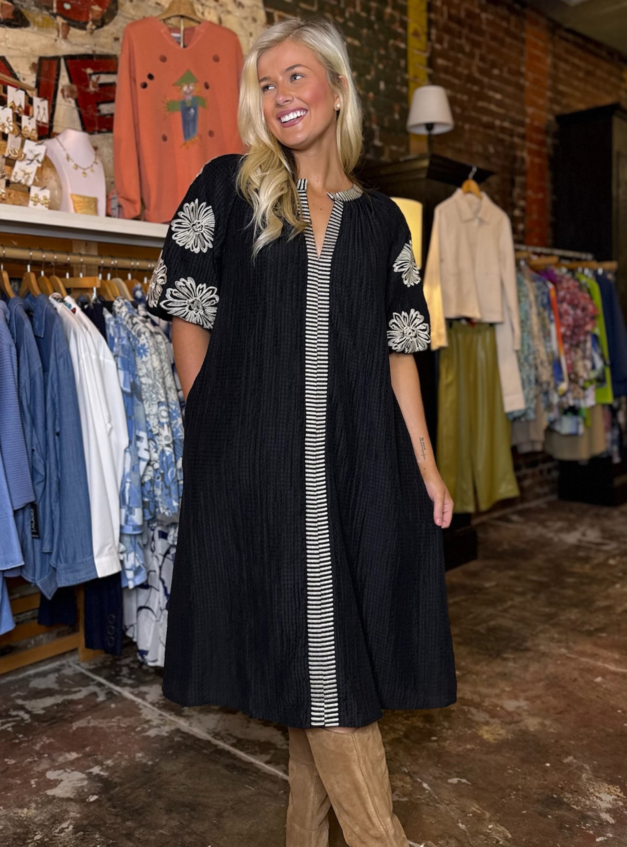 Botanic Boulevard Textured Dress
