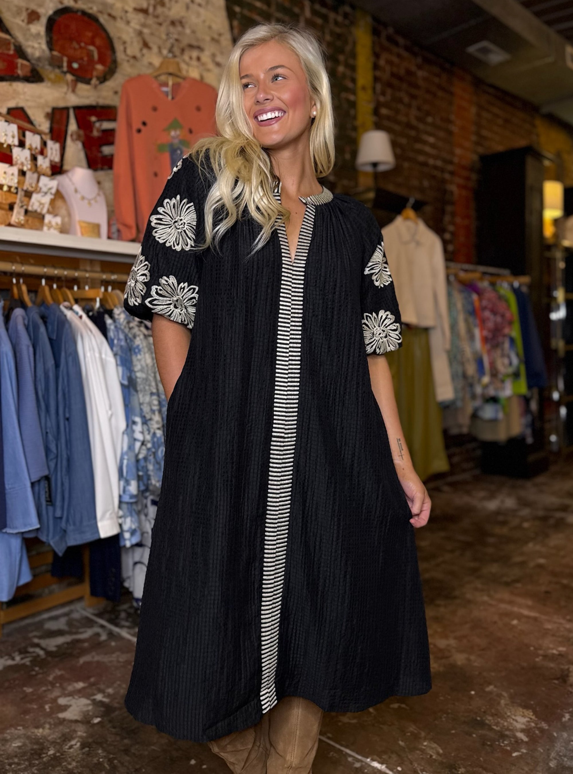 Botanic Boulevard Textured Dress