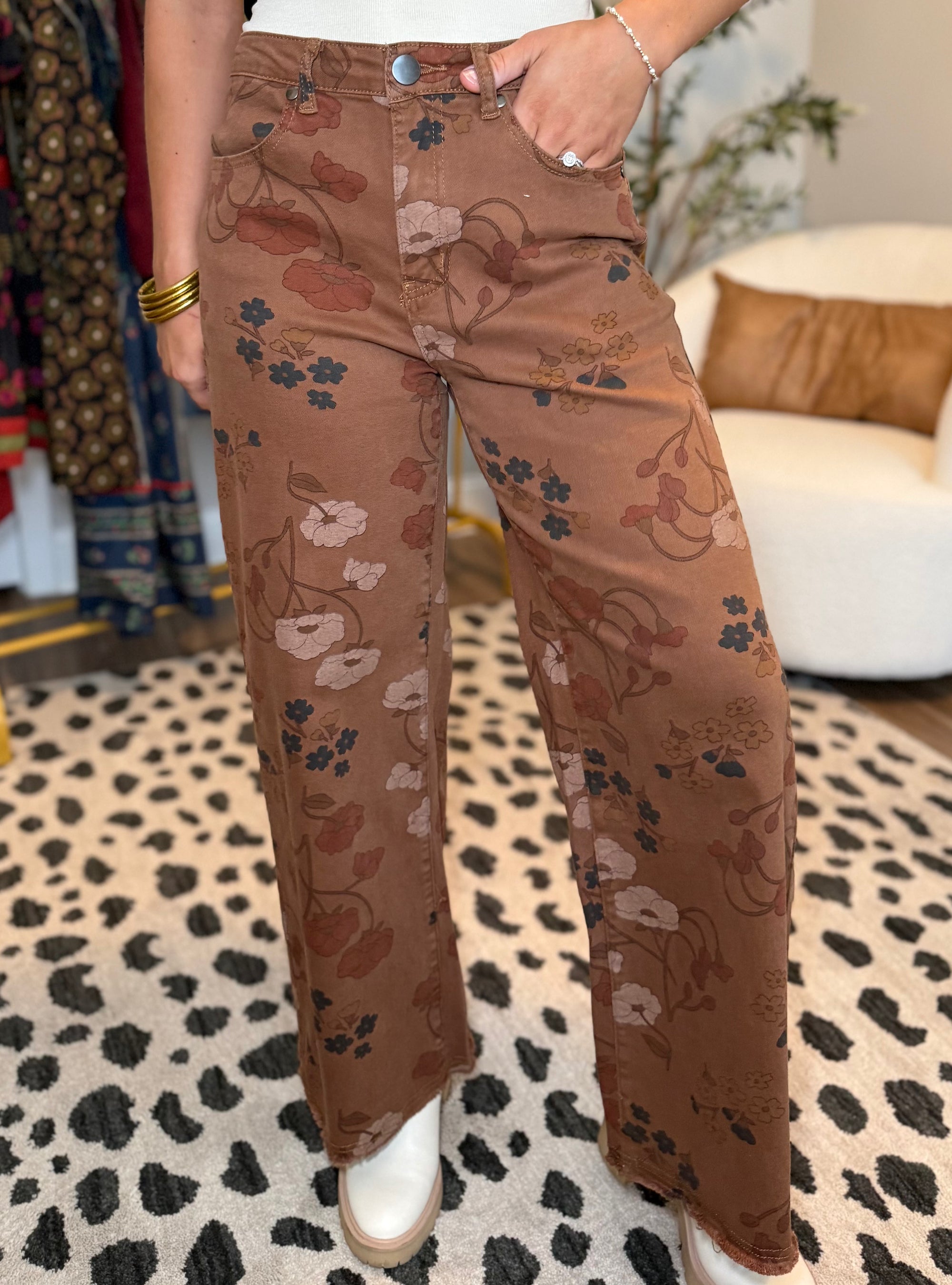 Flower Power Moves Wide Leg Jean