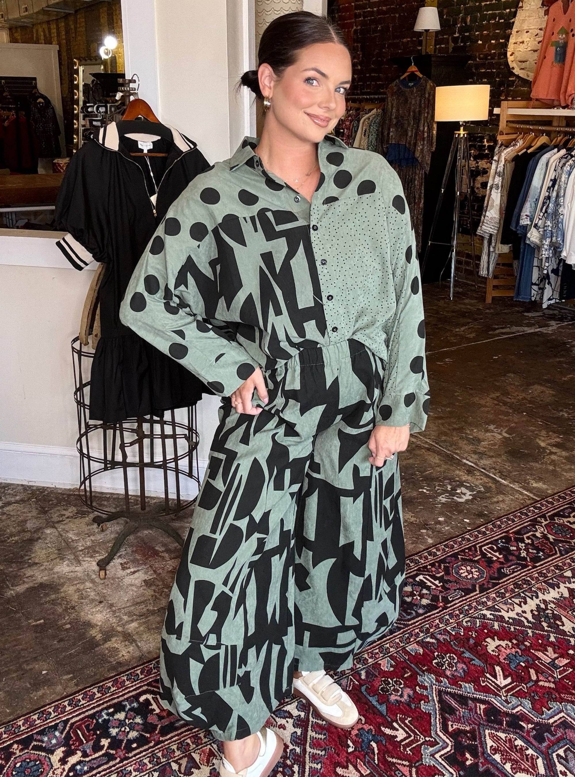 Shana Apparel Mix Media Pants