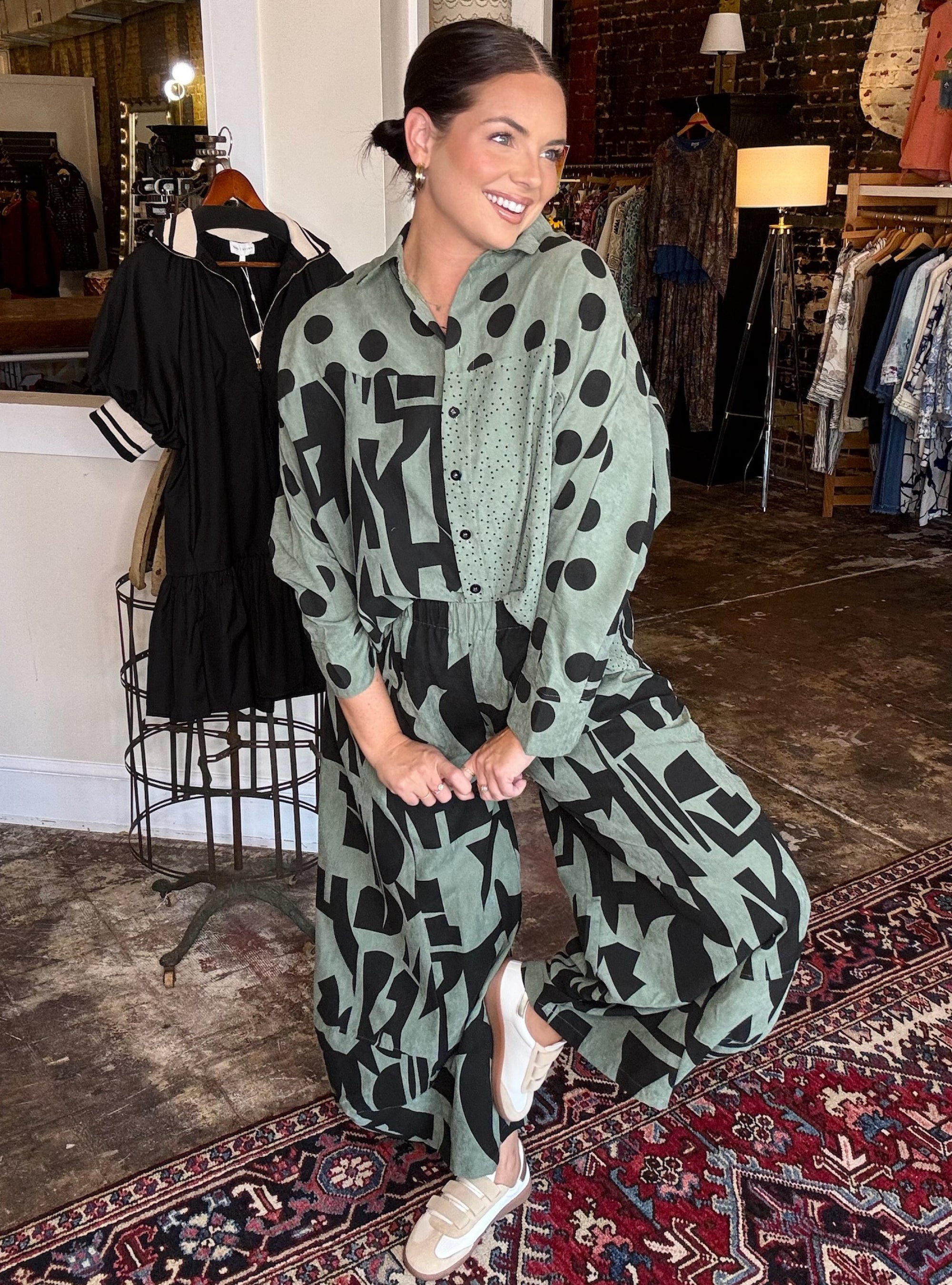 Shana Apparel Mix Media Pants