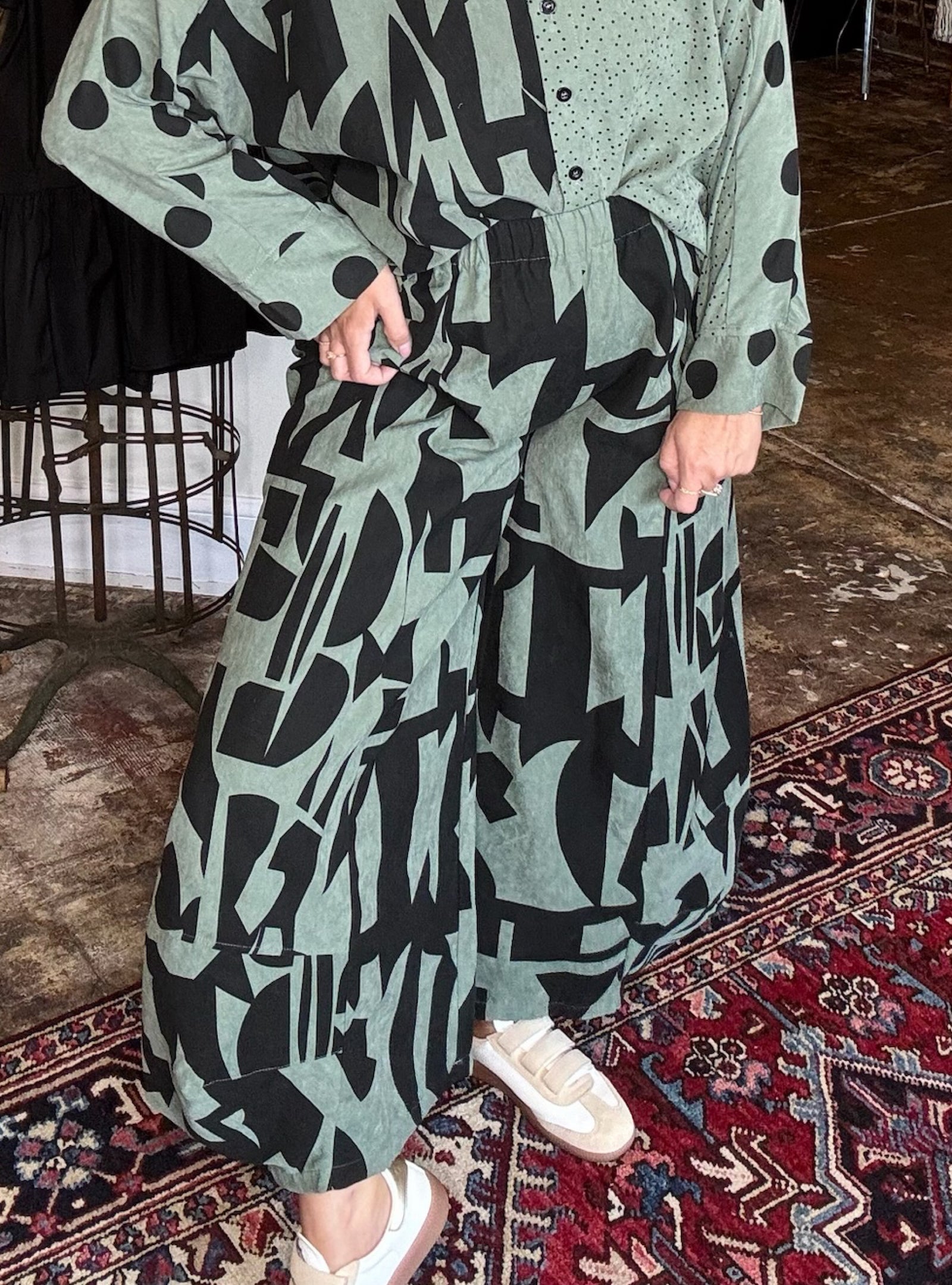 Shana Apparel Mix Media Pants