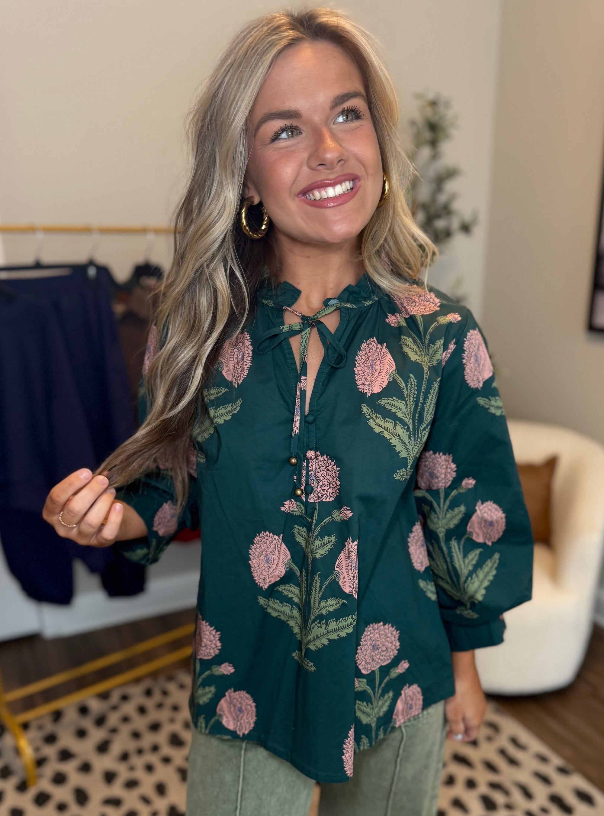 Feeling Flirty In My Fall Florals Top