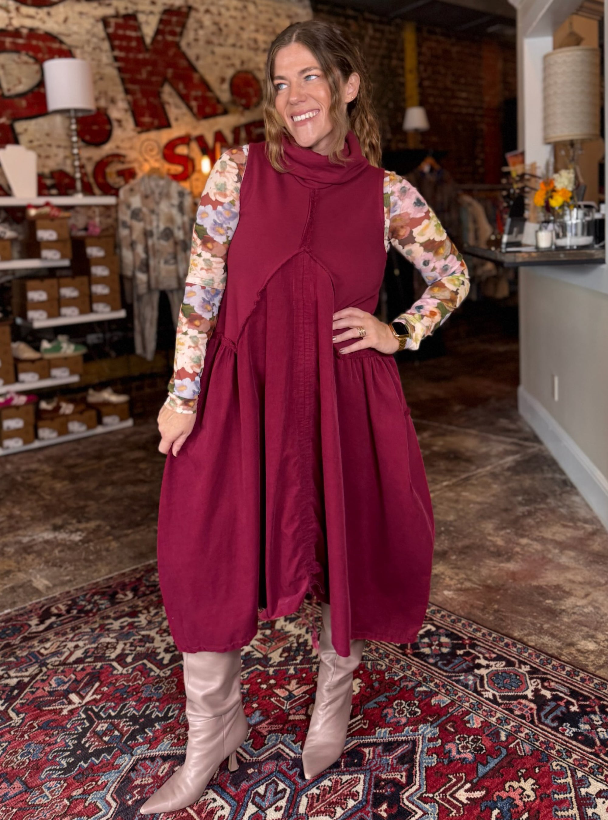 SAGA One Size Cowl Neck Dress