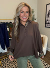 Serving Up Purr-suasion Top - Chocolate