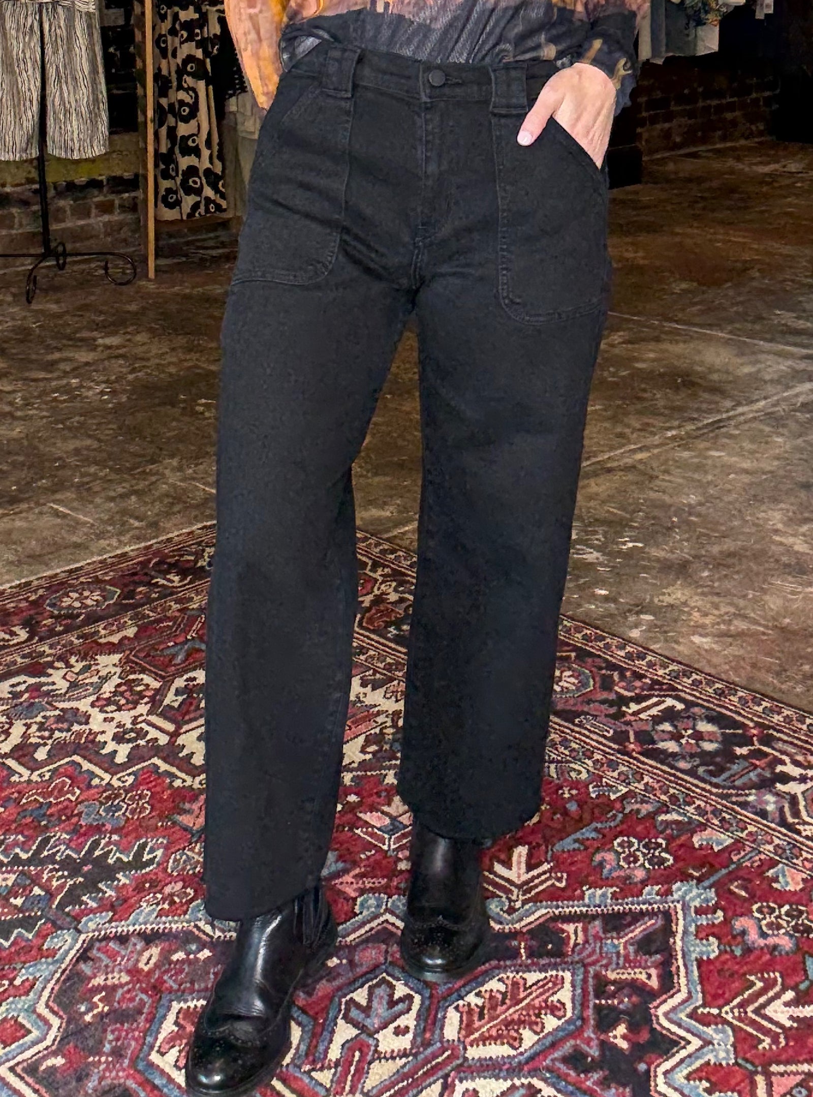 Just Black Petite Palazzo Jean - Black