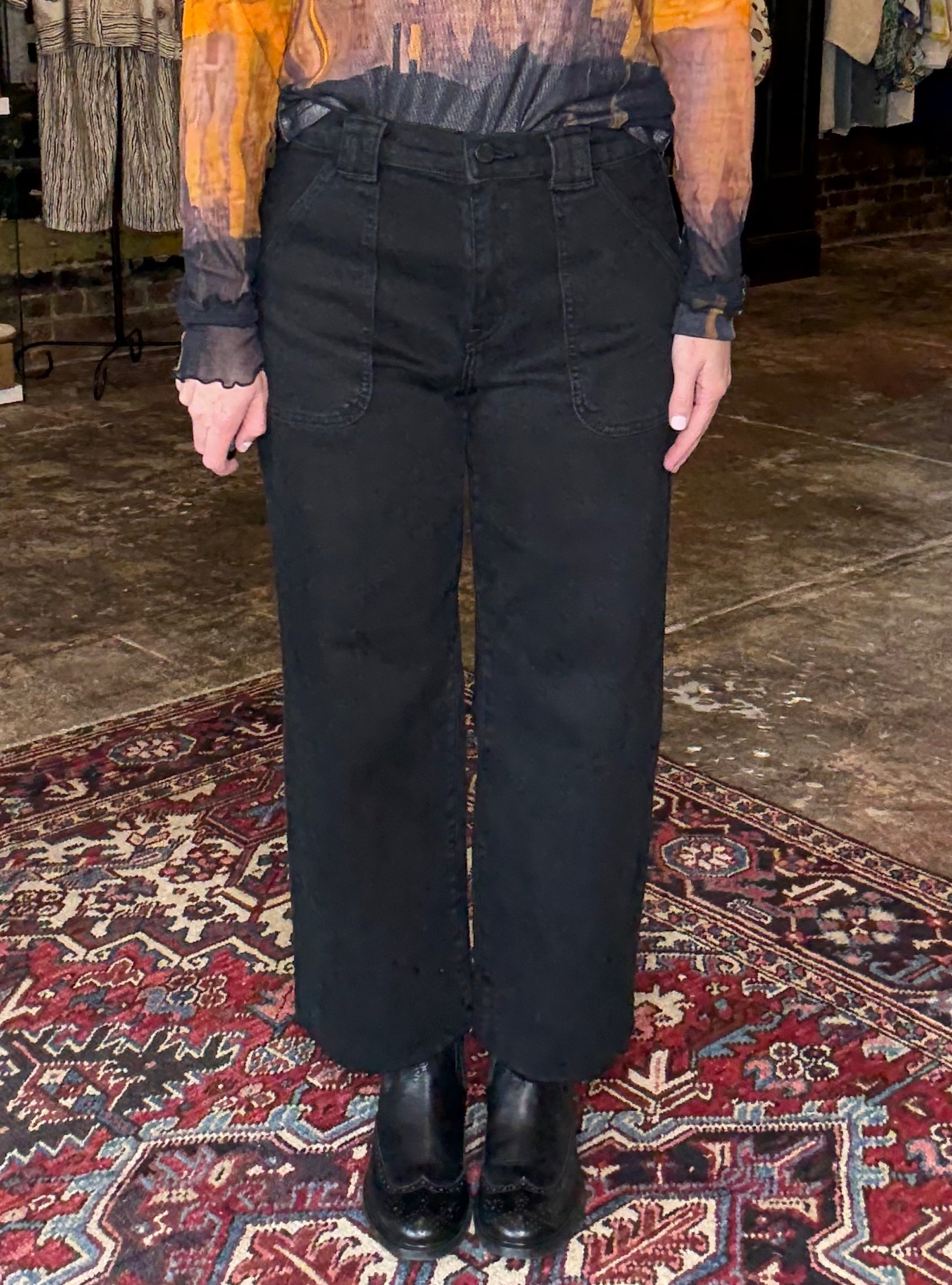 Just Black Petite Palazzo Jean - Black