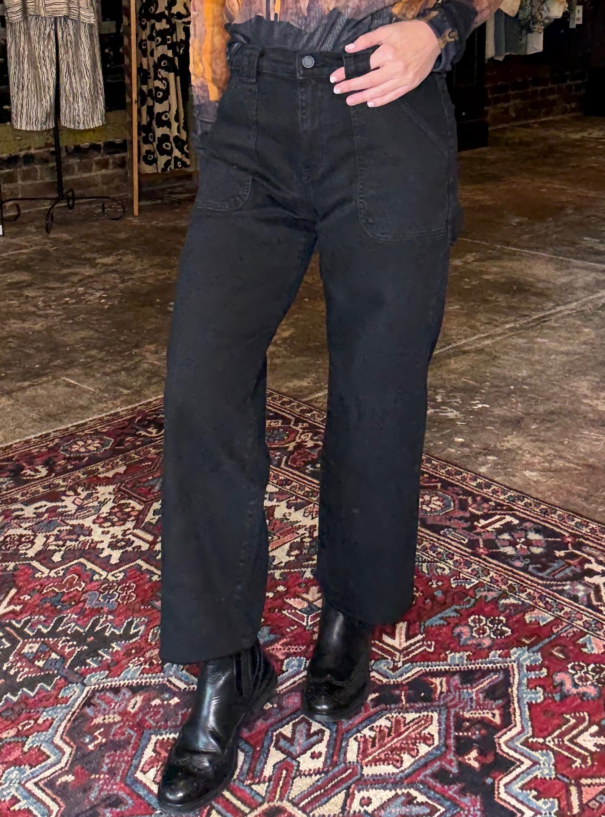 Just Black Petite Palazzo Jean - Black