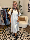 Minimalist Mood Boxy Knit T-Shirt Dress