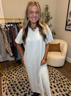 Minimalist Mood Boxy Knit T-Shirt Dress