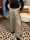 Leopard League Wide Leg Track Pant