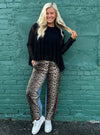 APNY Apparel Mixed Media Leopard Jean
