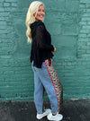 APNY Apparel Mixed Media Leopard Jean