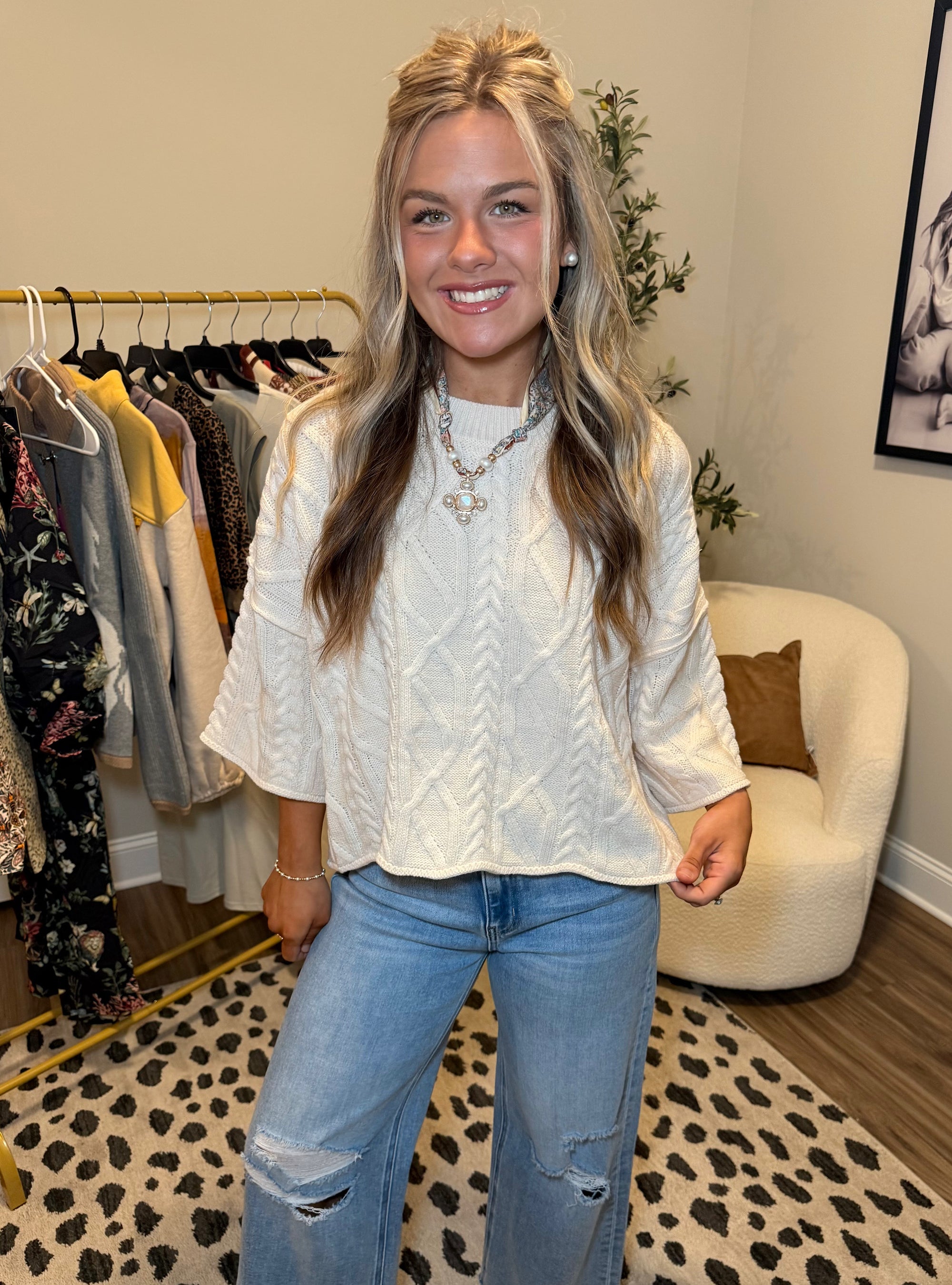 Stay Connected To Cozy Sweater