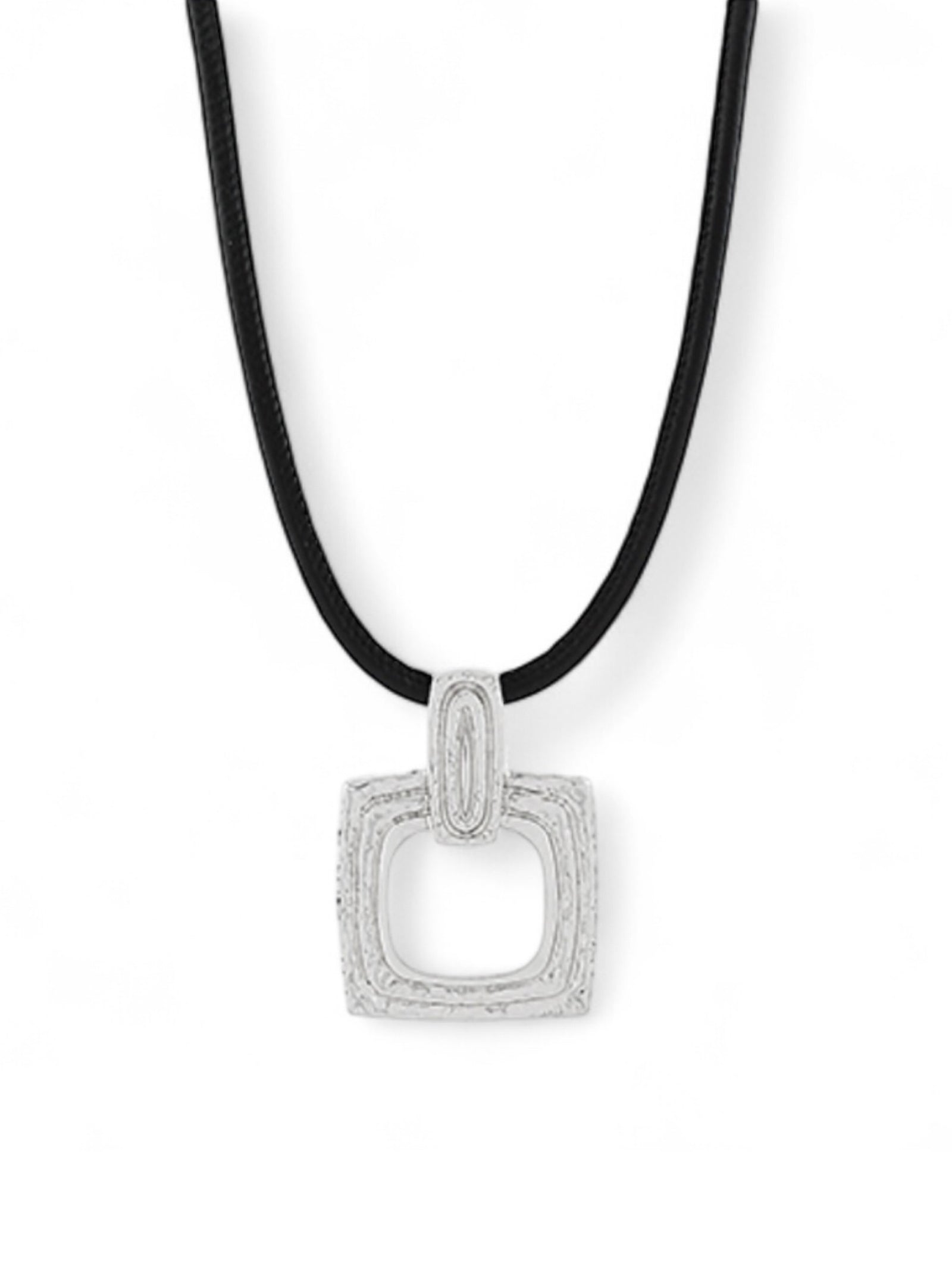 Squared Away In Style Necklace - Silver