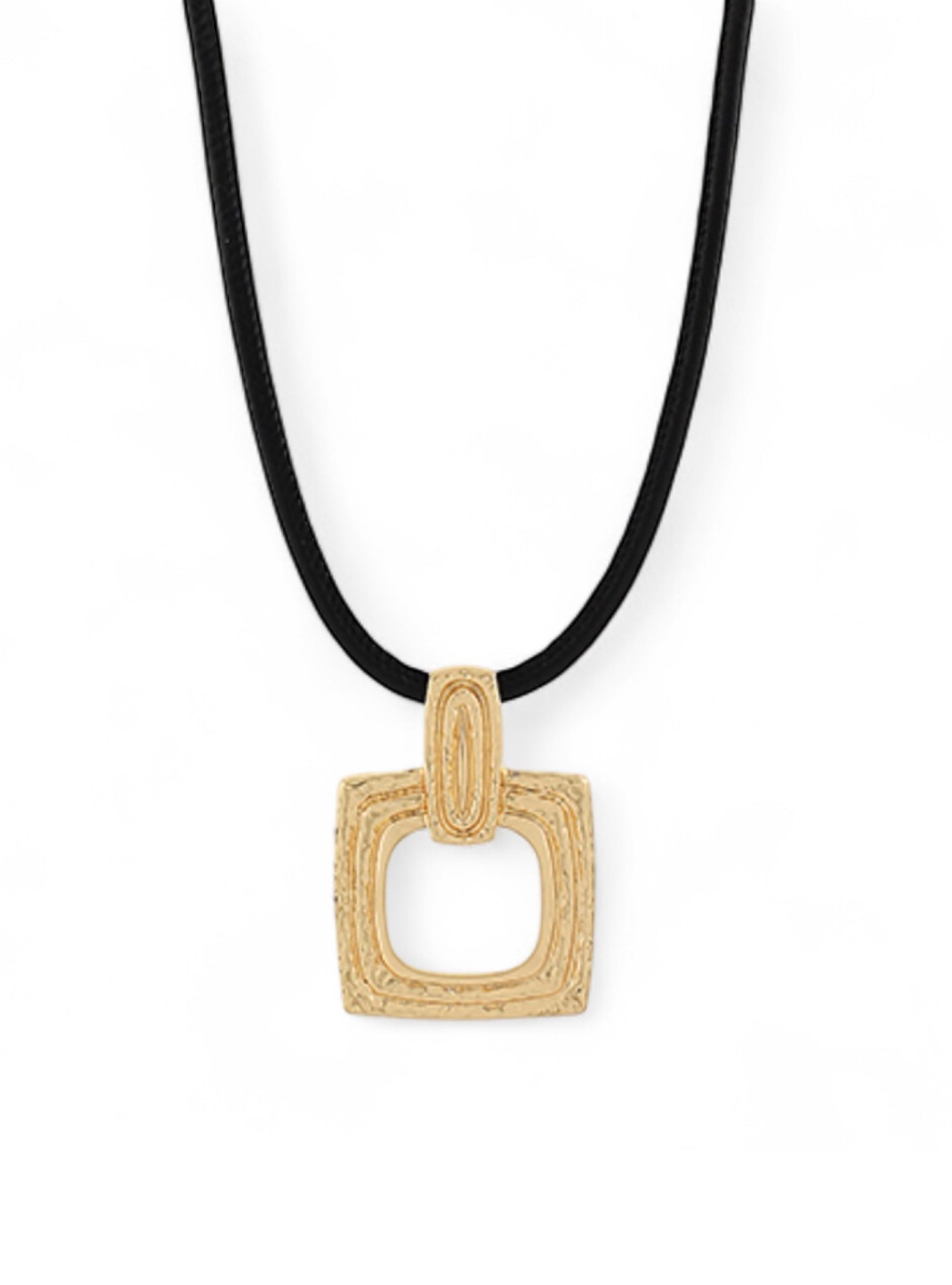 Squared Away In Style Necklace - Gold