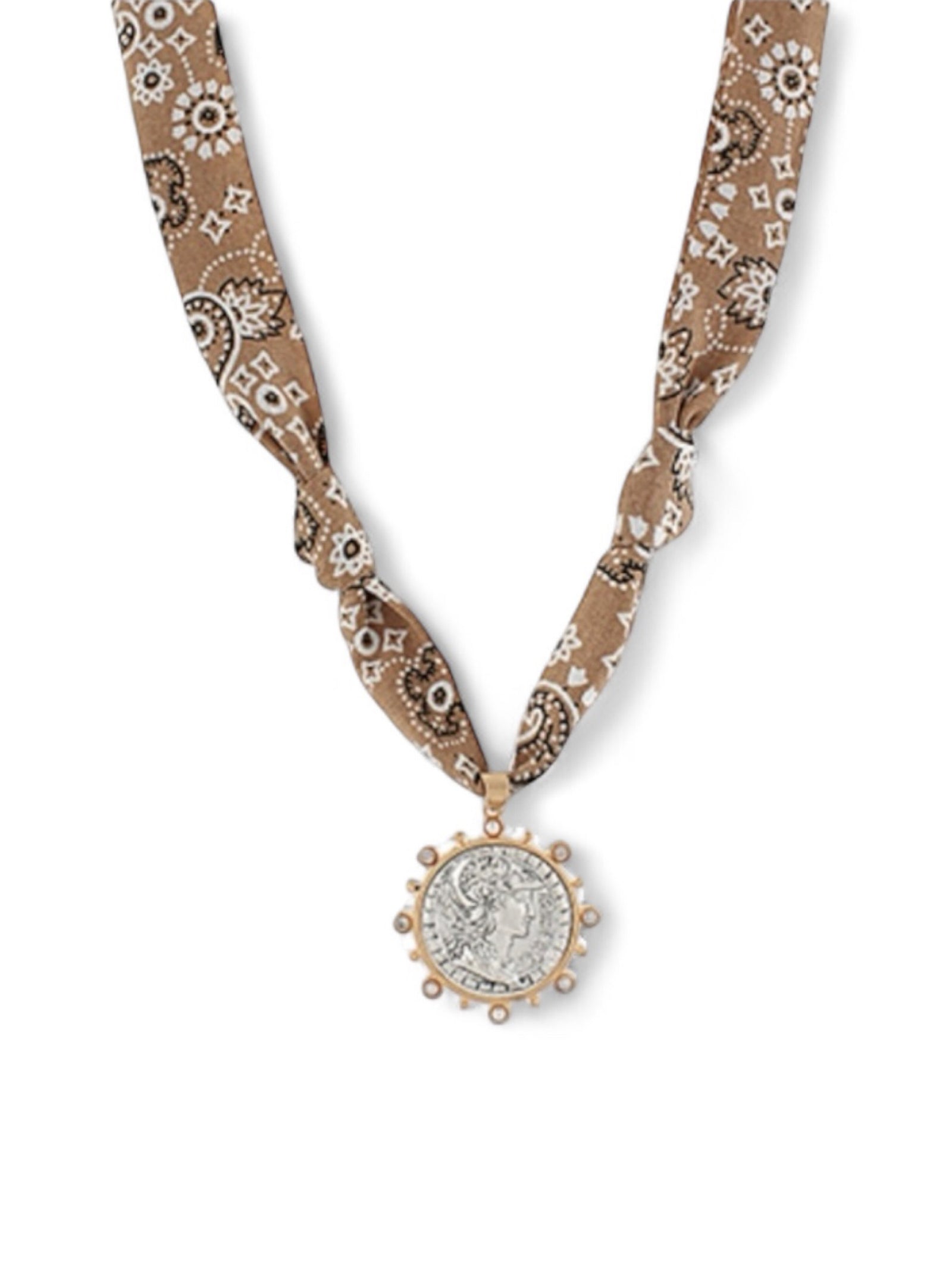 Tied To Treasure Scarf Pendant Necklace