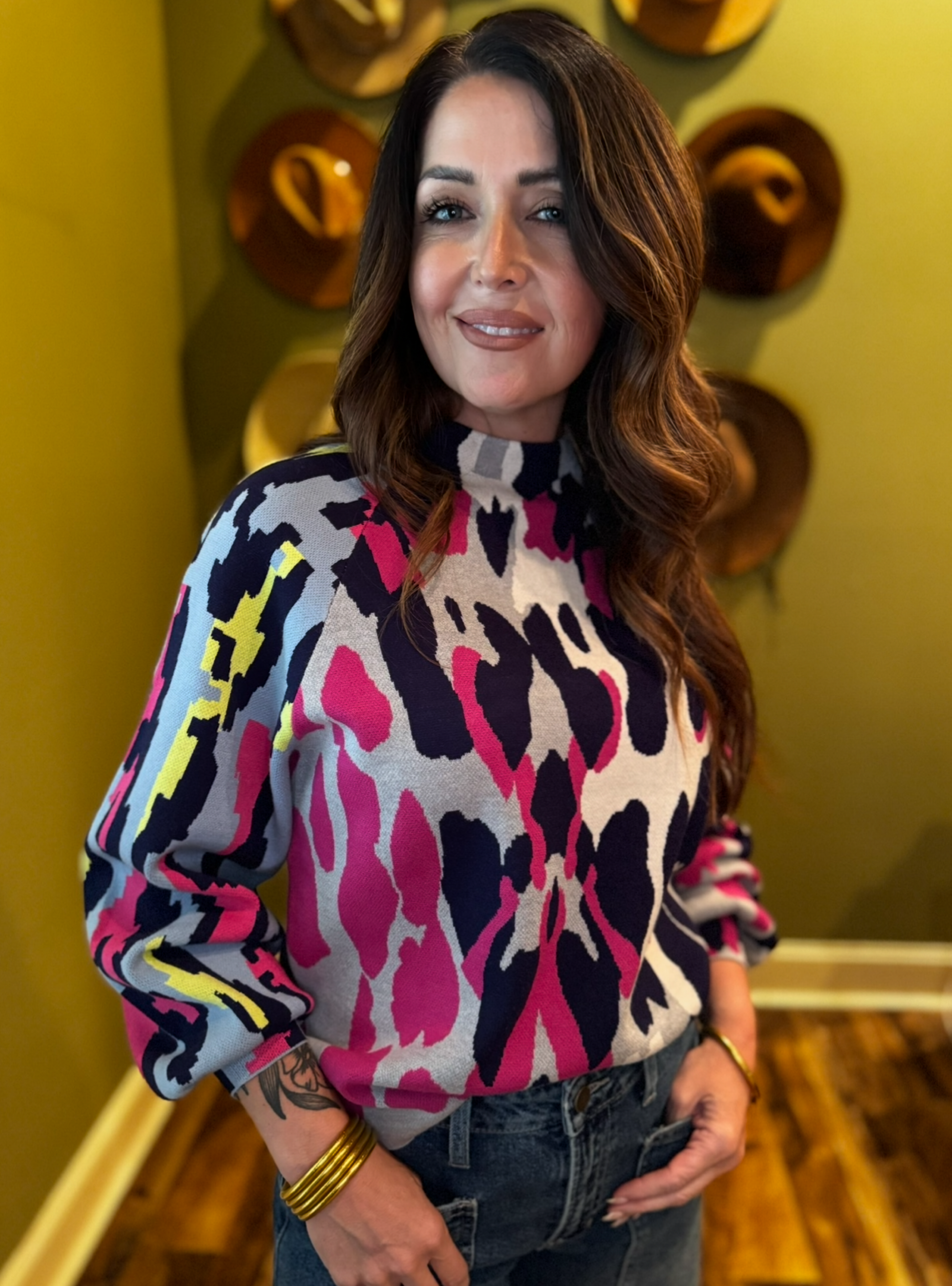 APNY Cheetah Print Sweater