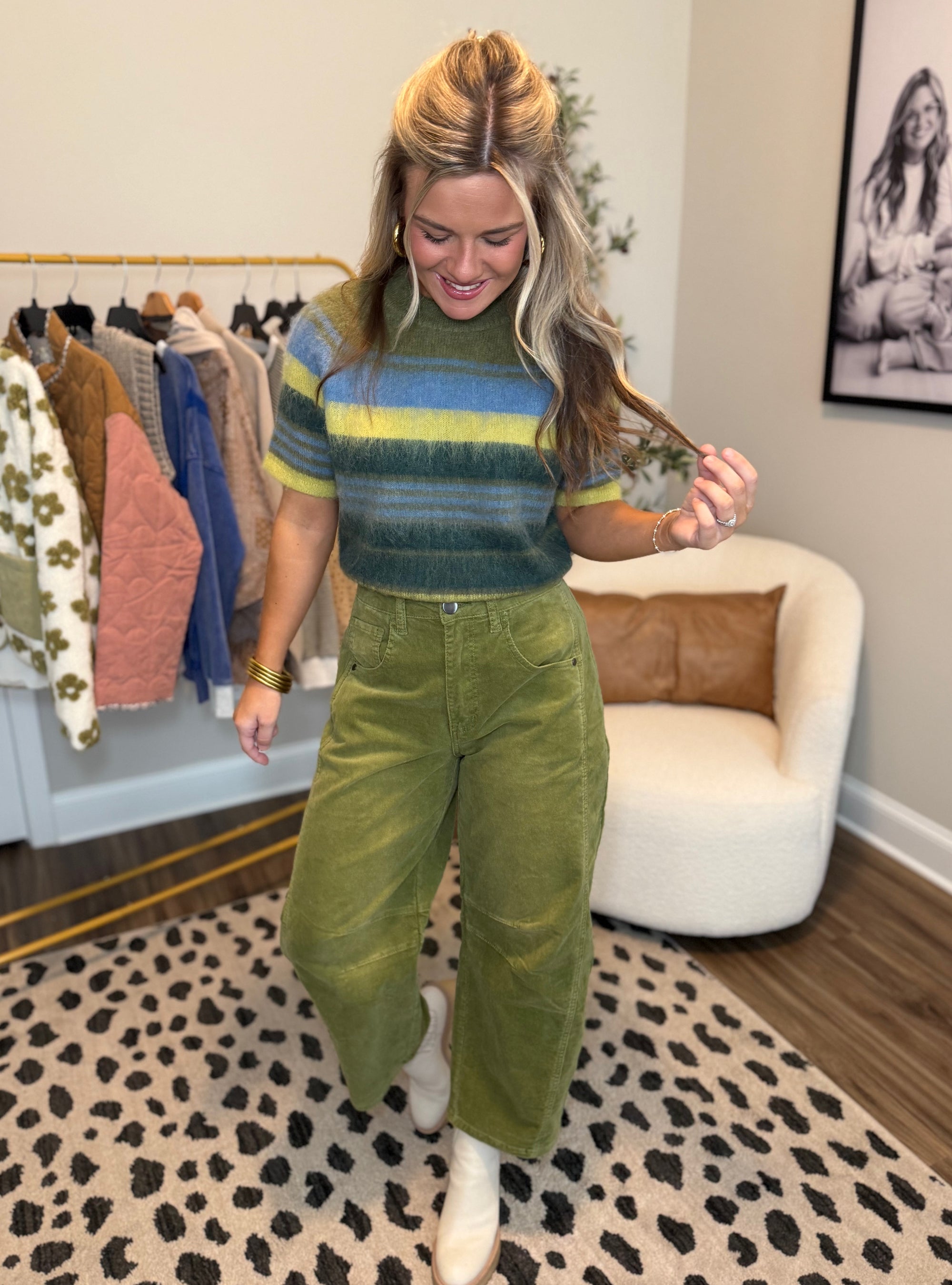 Hyped For Stripes Fuzzy Sweater