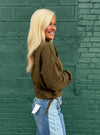 Knot To Brag Olive Top