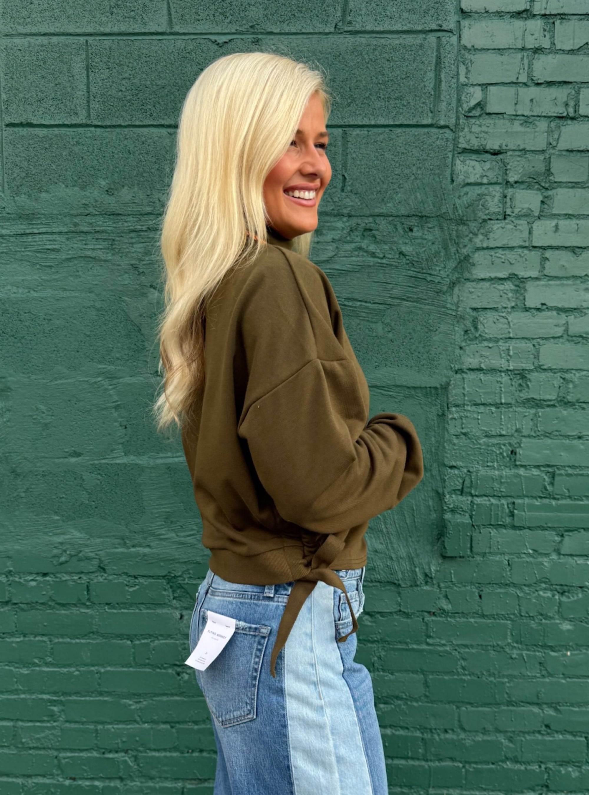 Knot To Brag Olive Top