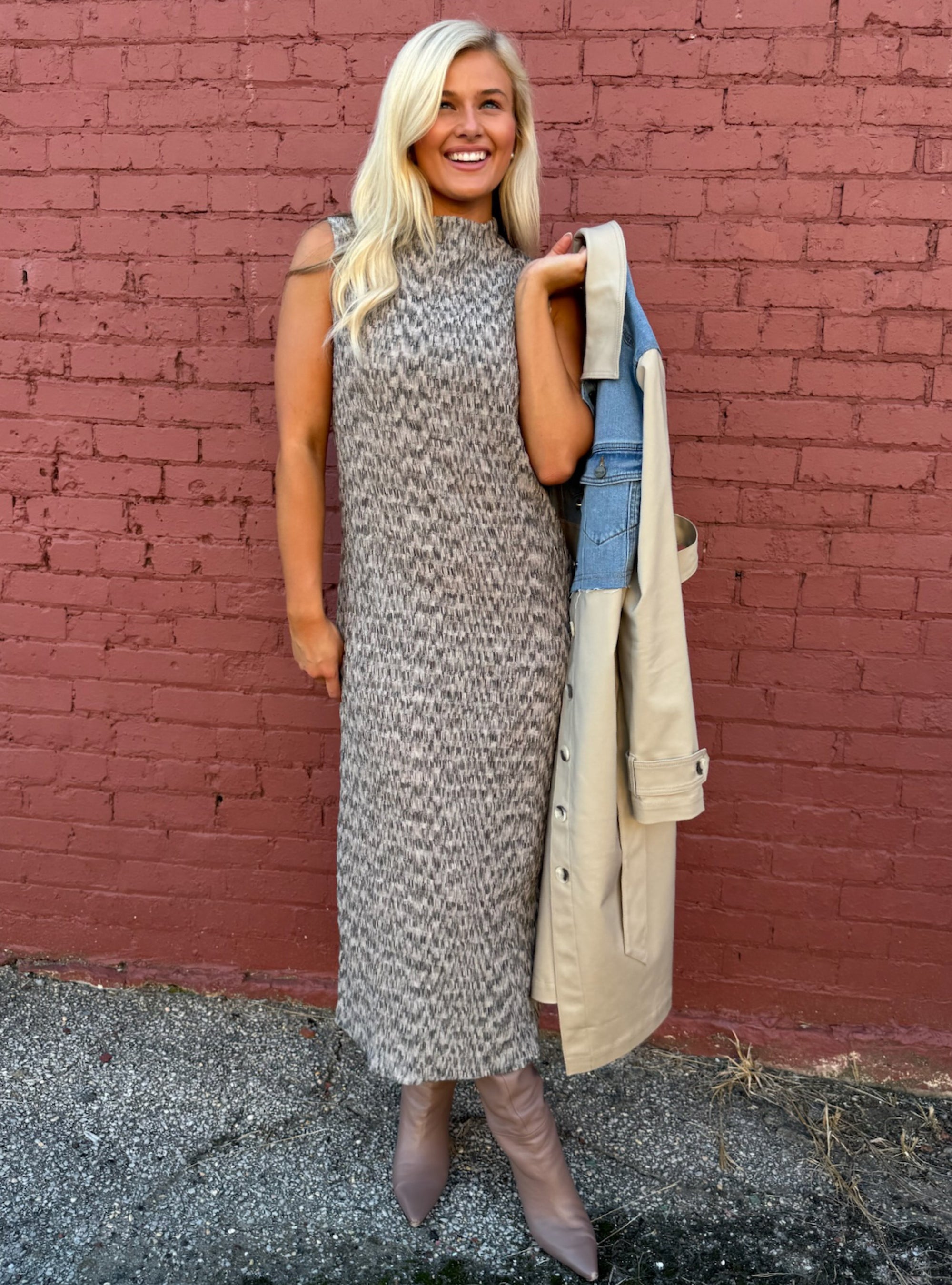 Renuar Denim &amp; Tan Trench Coat