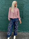 Paper Lace Heart Applique Jeans
