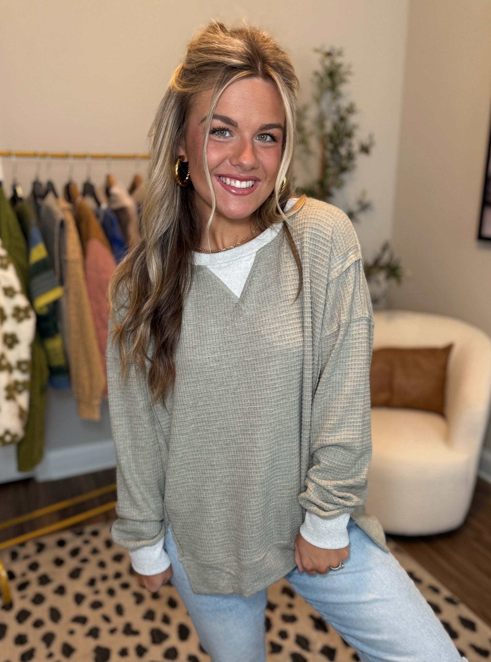 Feeling Waffly Cute Thermal Top