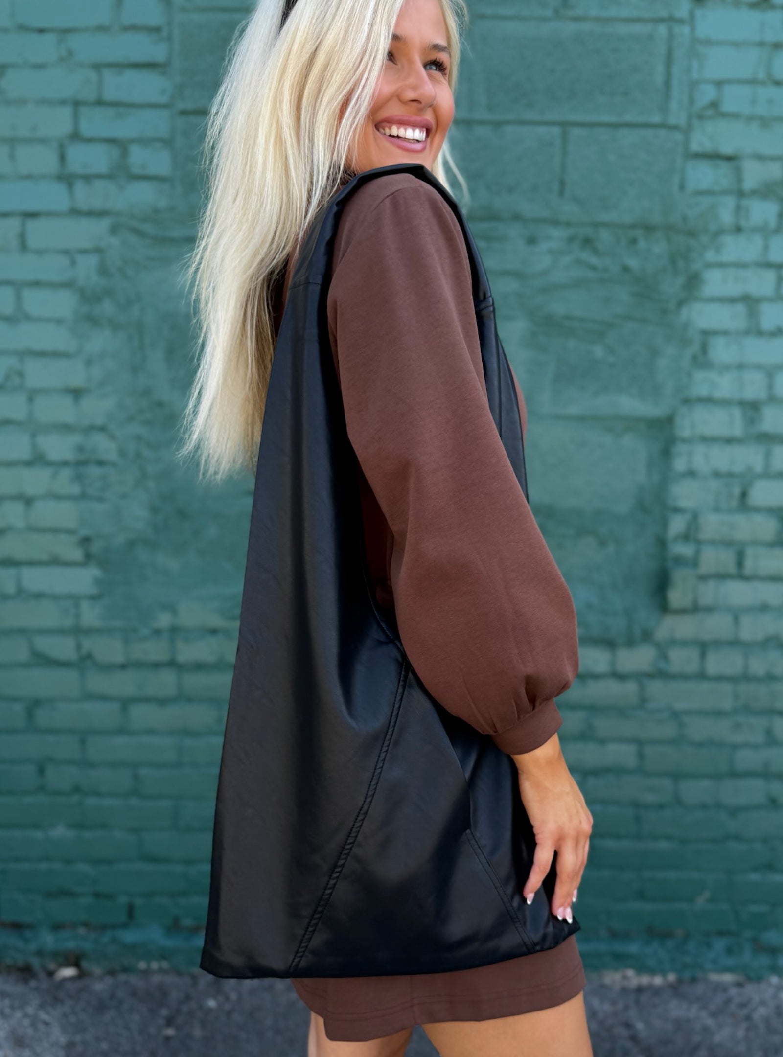 On The Go Leather Tote Bag