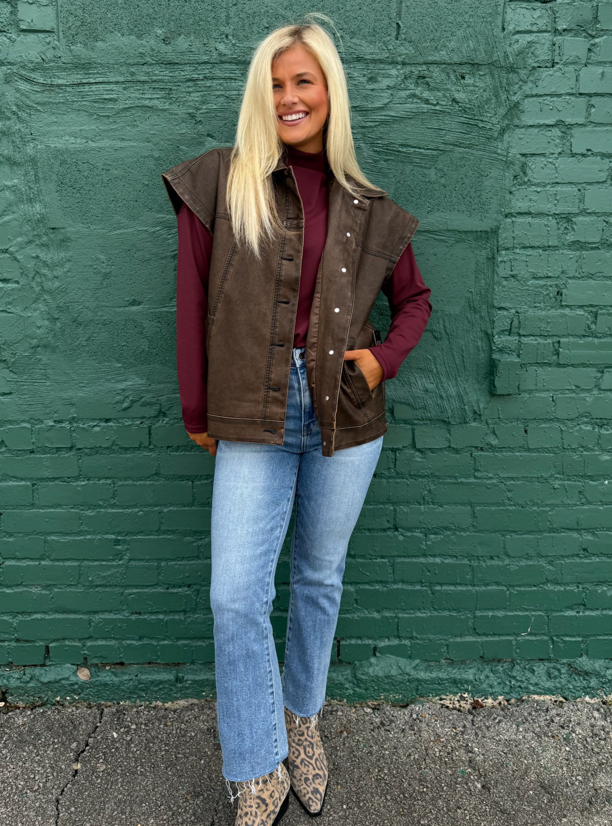 Call It A Faux Leather Love Story Vest