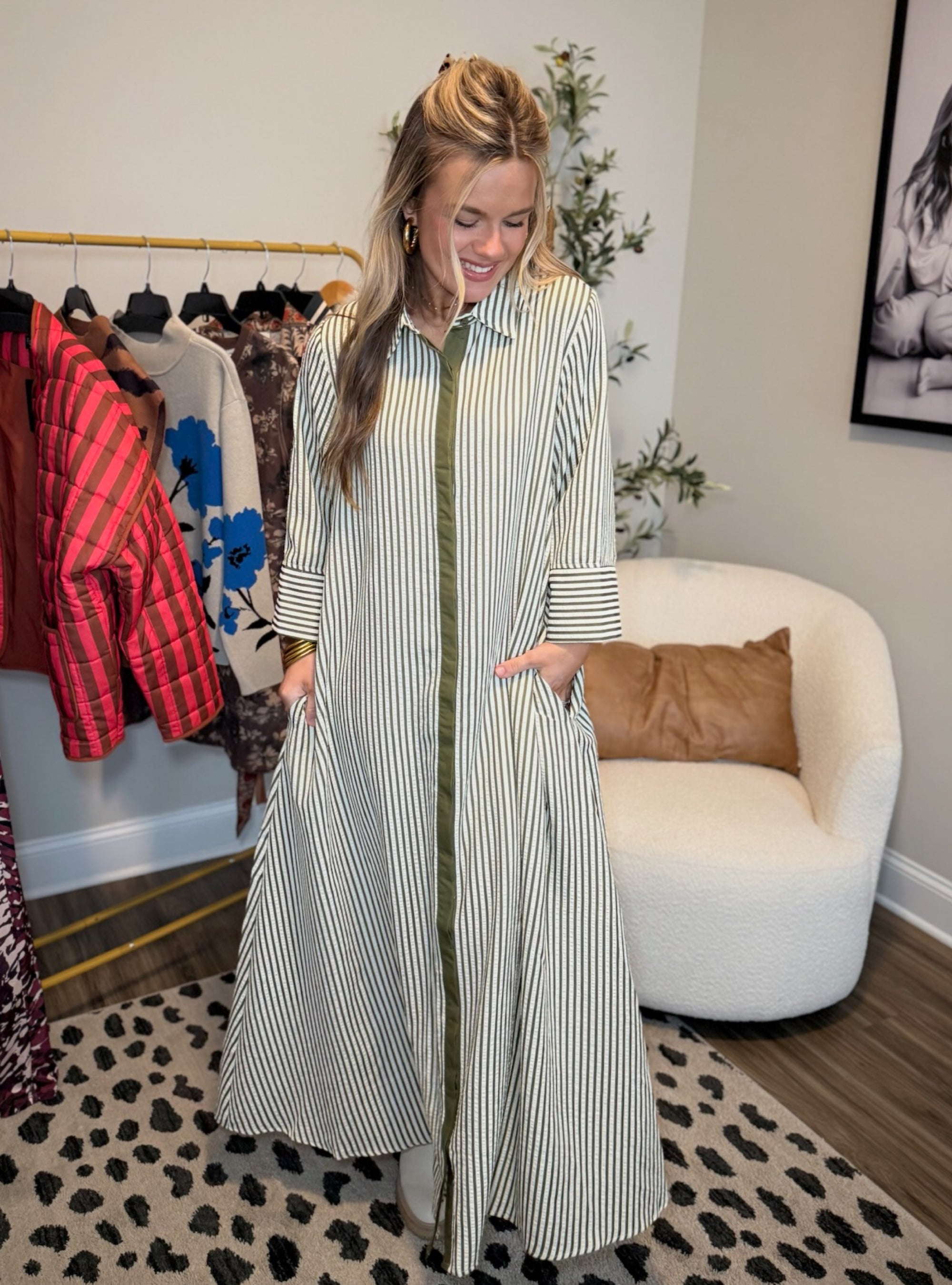Vertical Vibes Only Maxi Dress