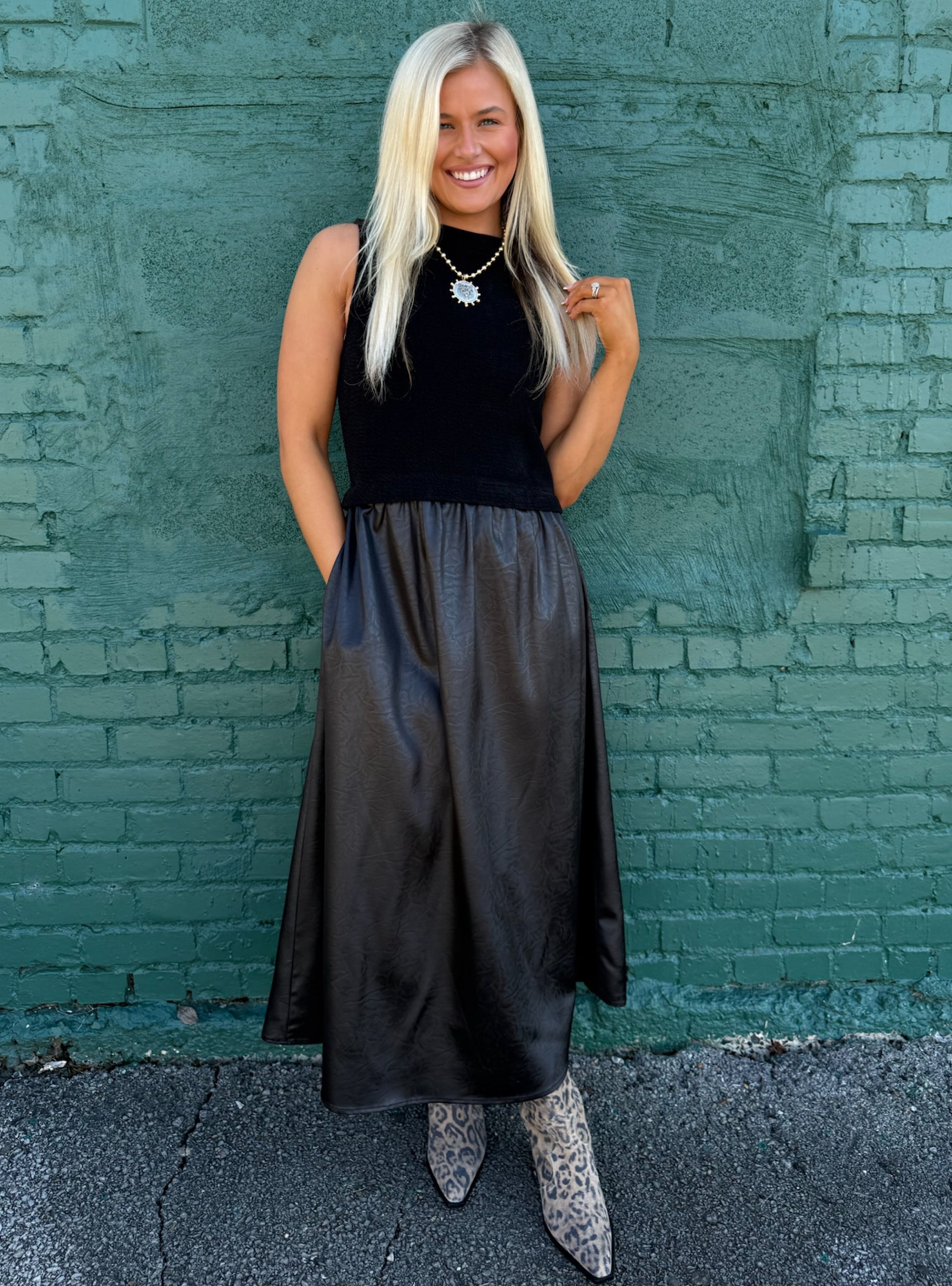 Feelin’ Faux Real Black Maxi Dress