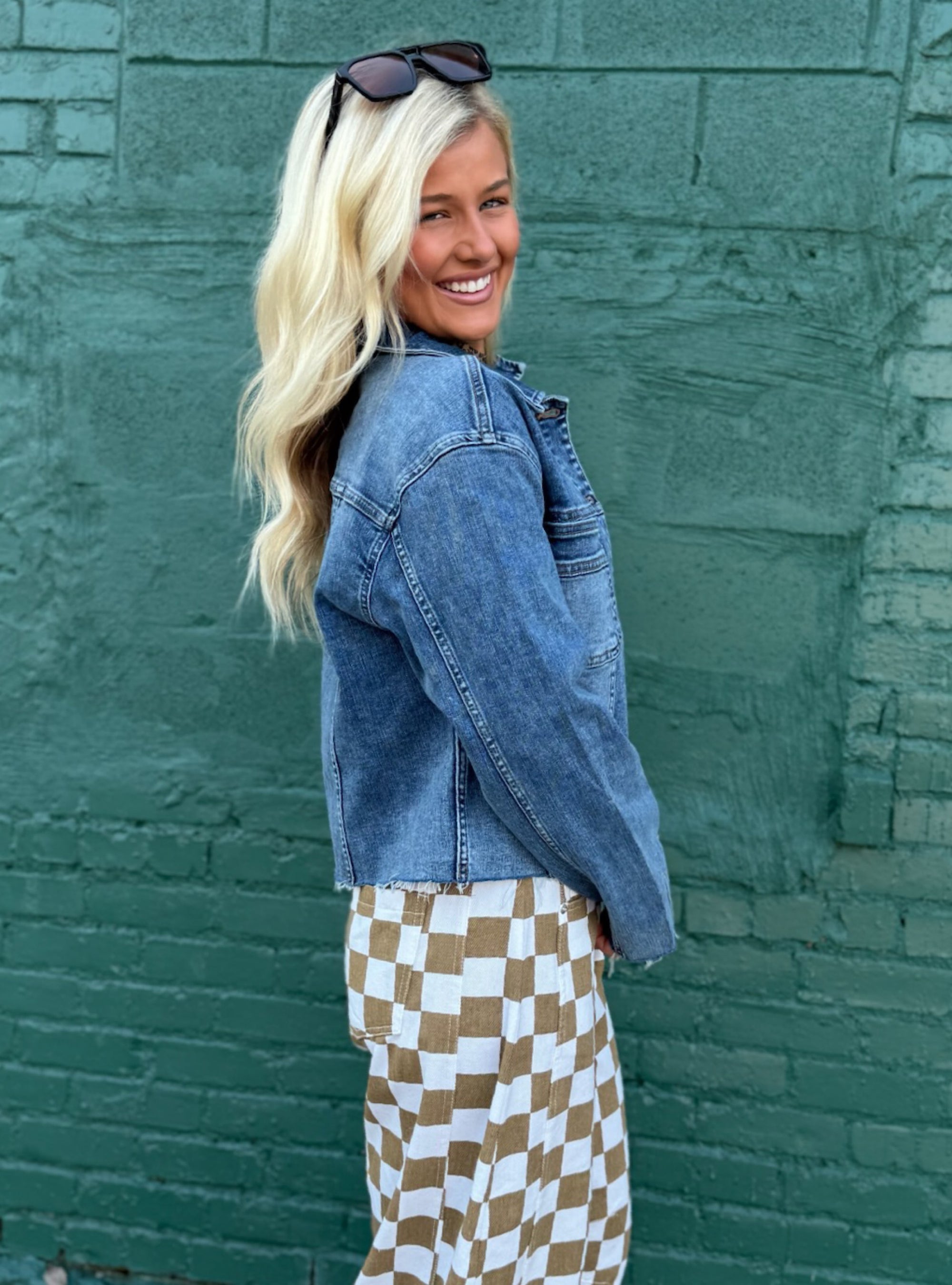 Just Black Frayed Hem Denim Jacket