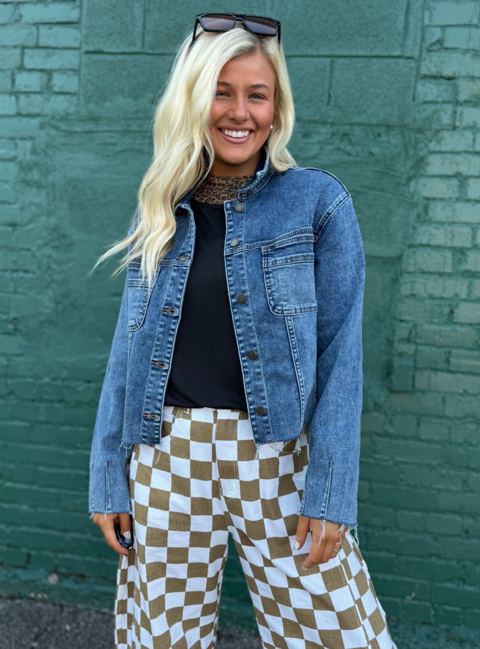 Just Black Frayed Hem Denim Jacket