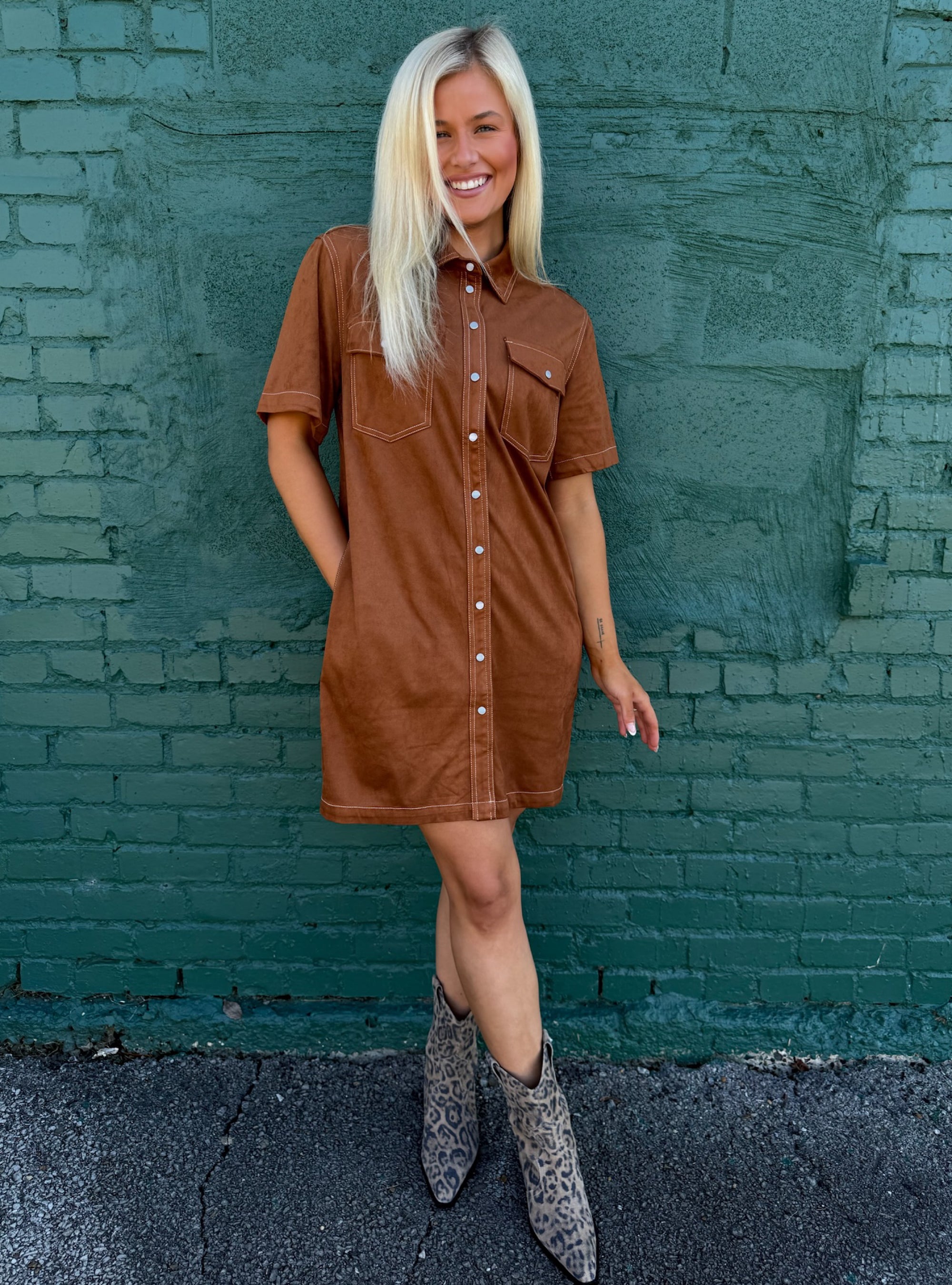 Cowgirl Classic Camel Suede Dress