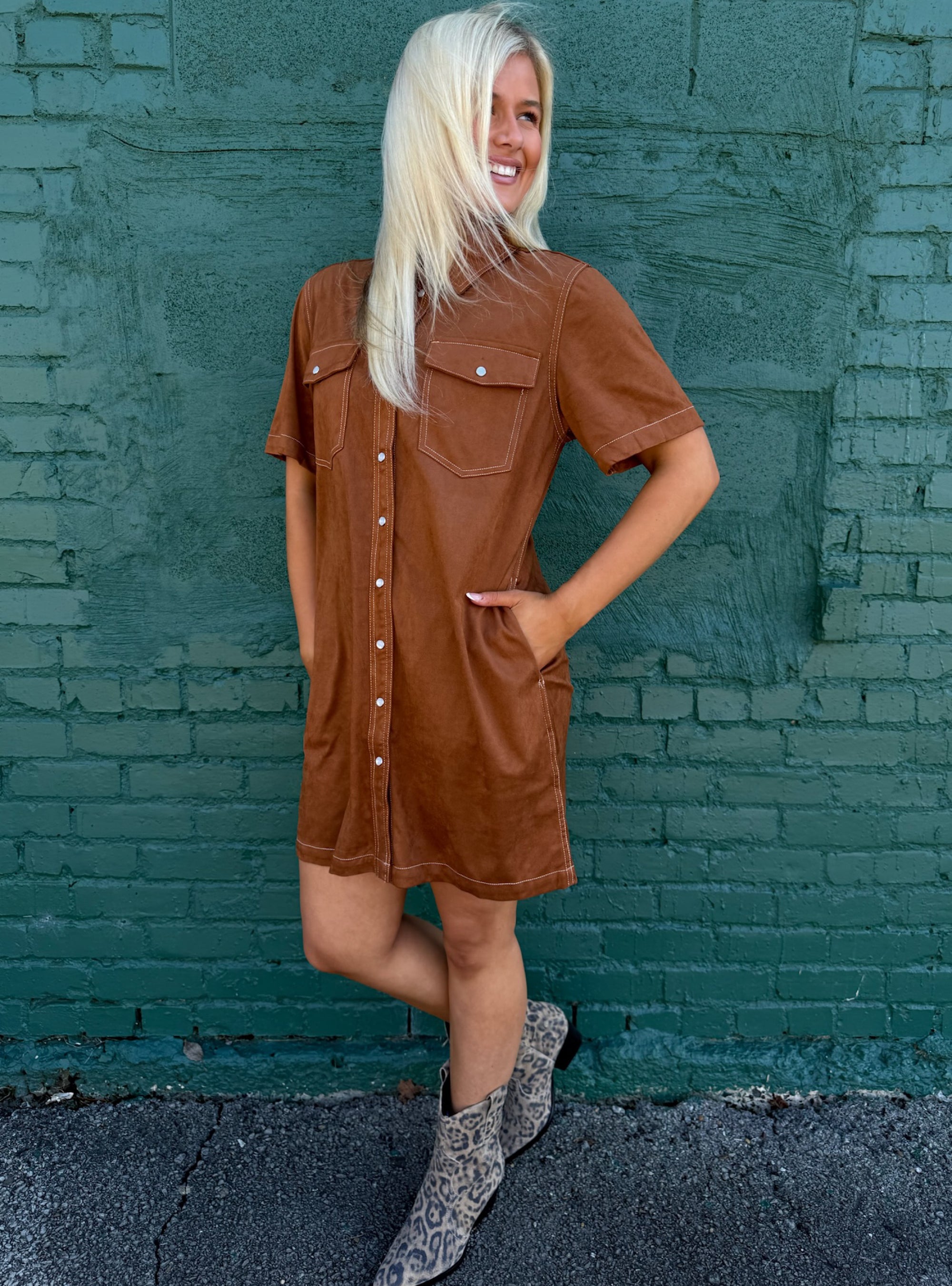 Cowgirl Classic Camel Suede Dress