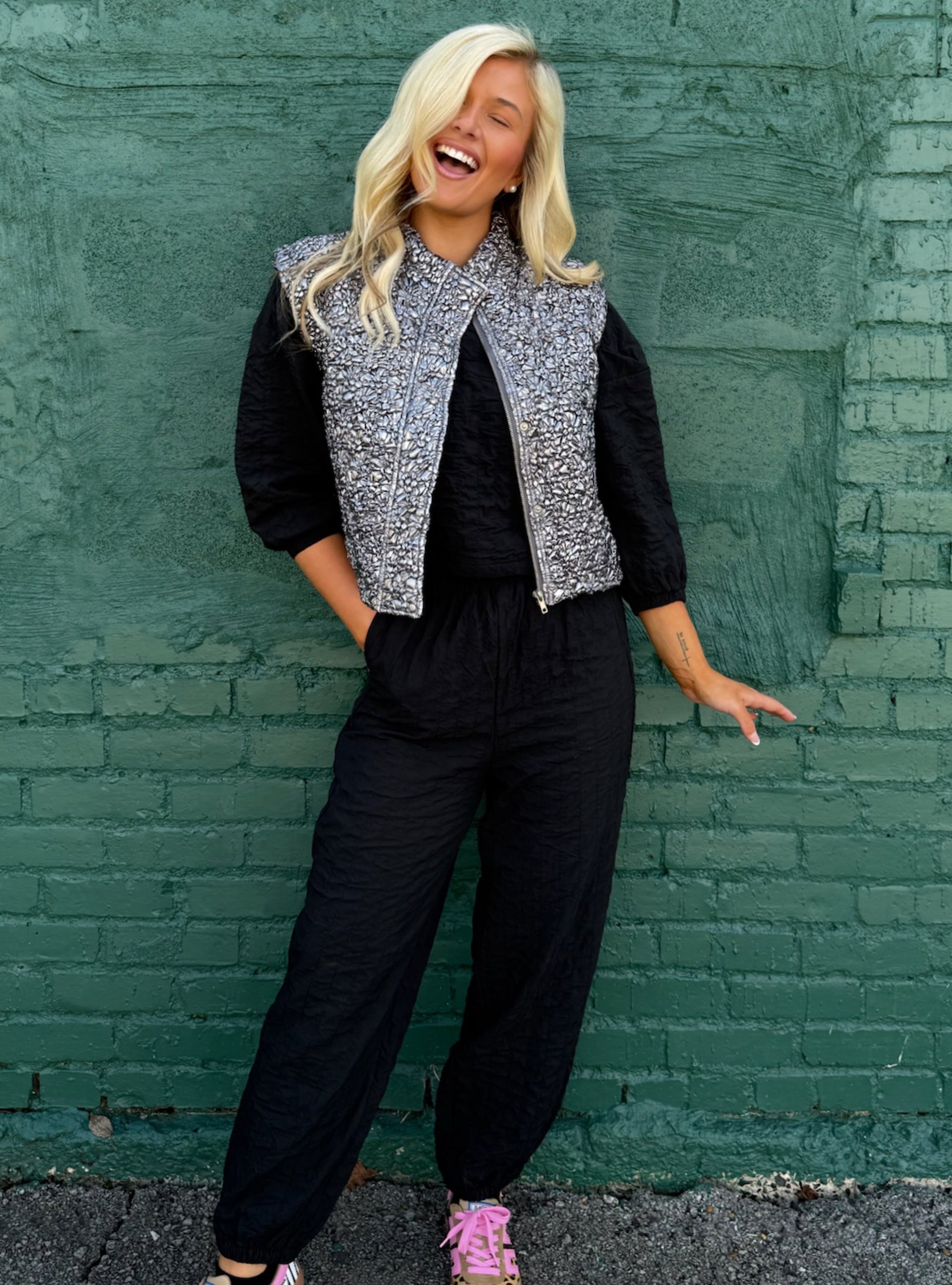 Metallic Mood Puffy Vest