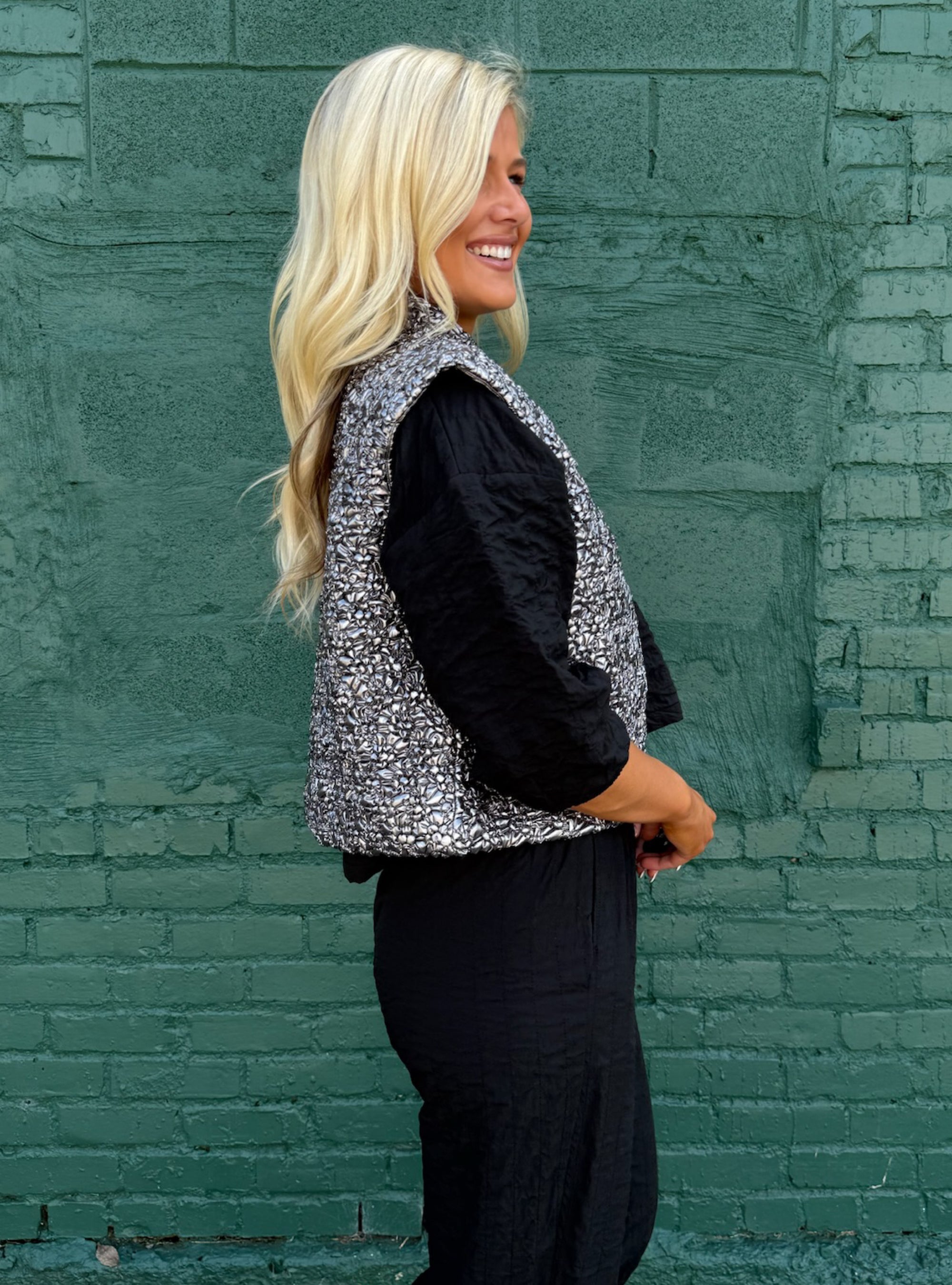 Metallic Mood Puffy Vest