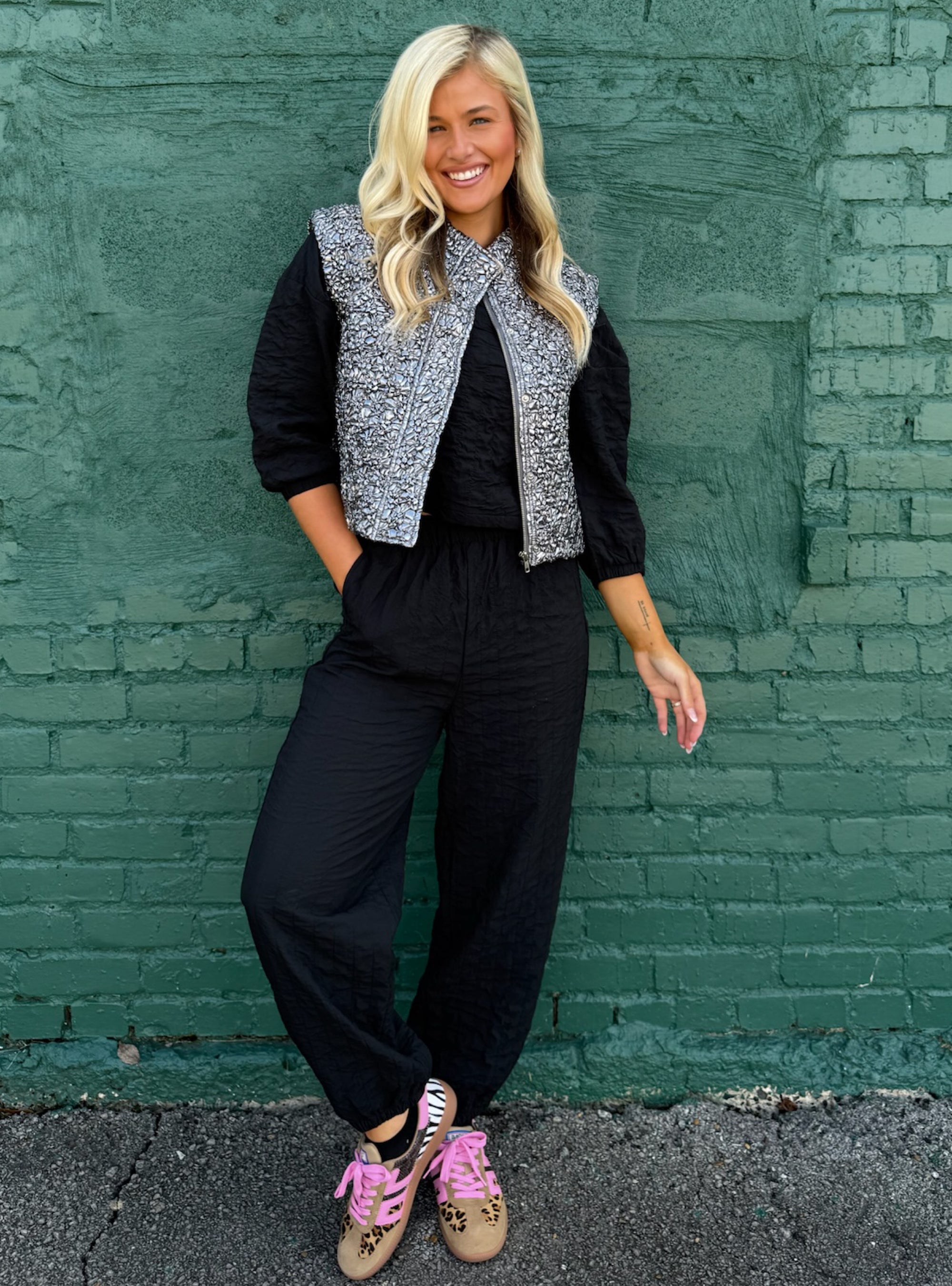 Metallic Mood Puffy Vest