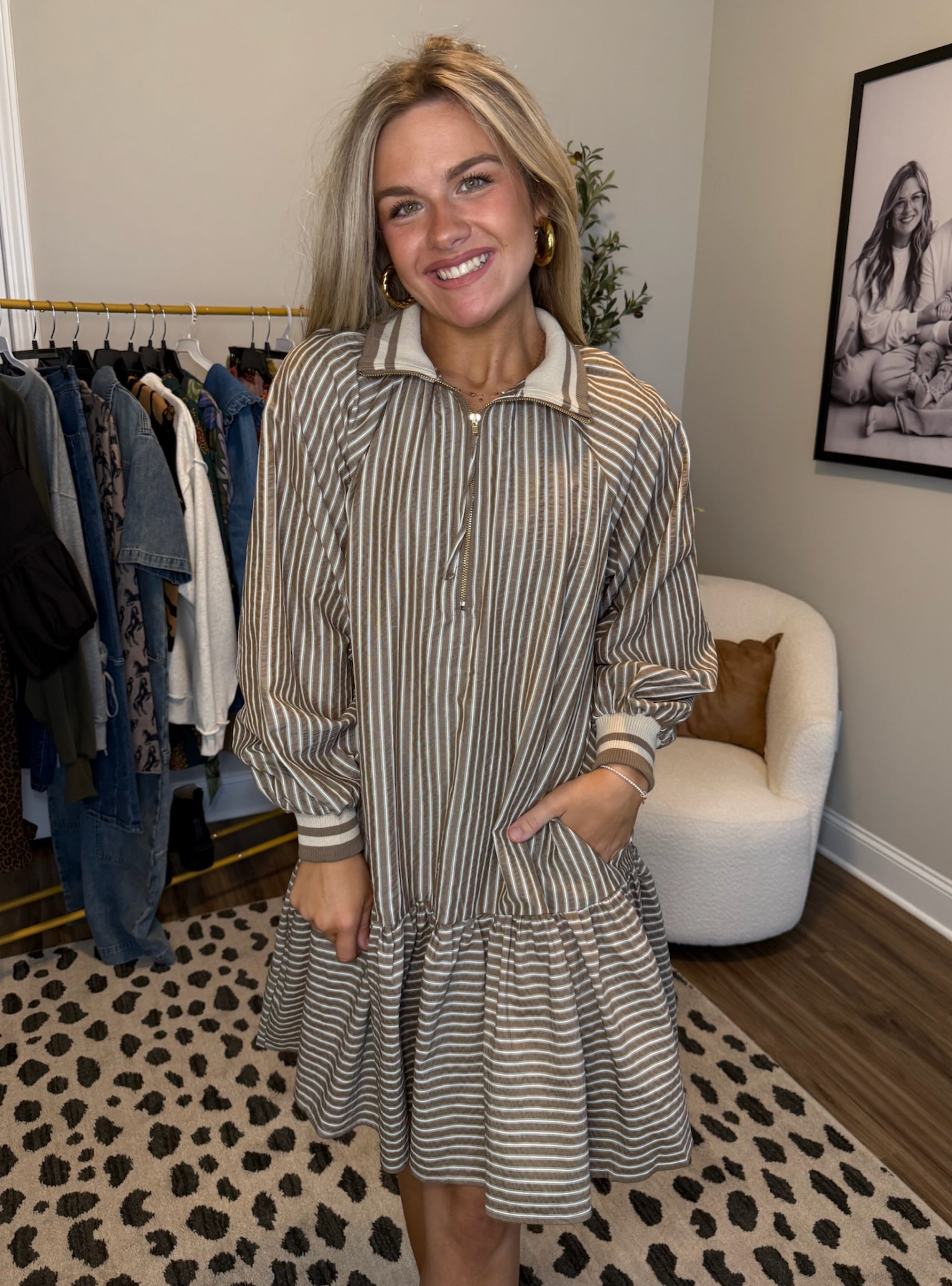 Keeping It In Line Dress