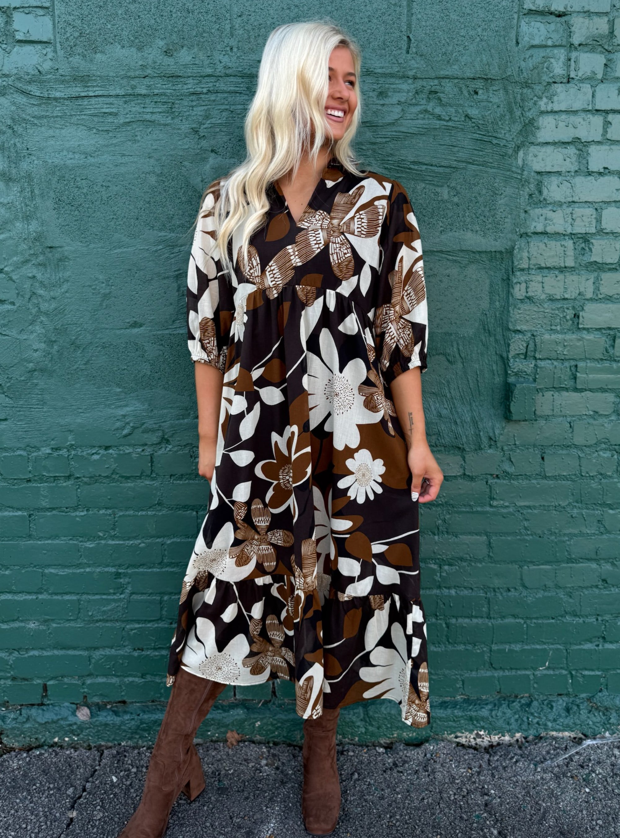 Cowgirl In Bloom Midi Dress