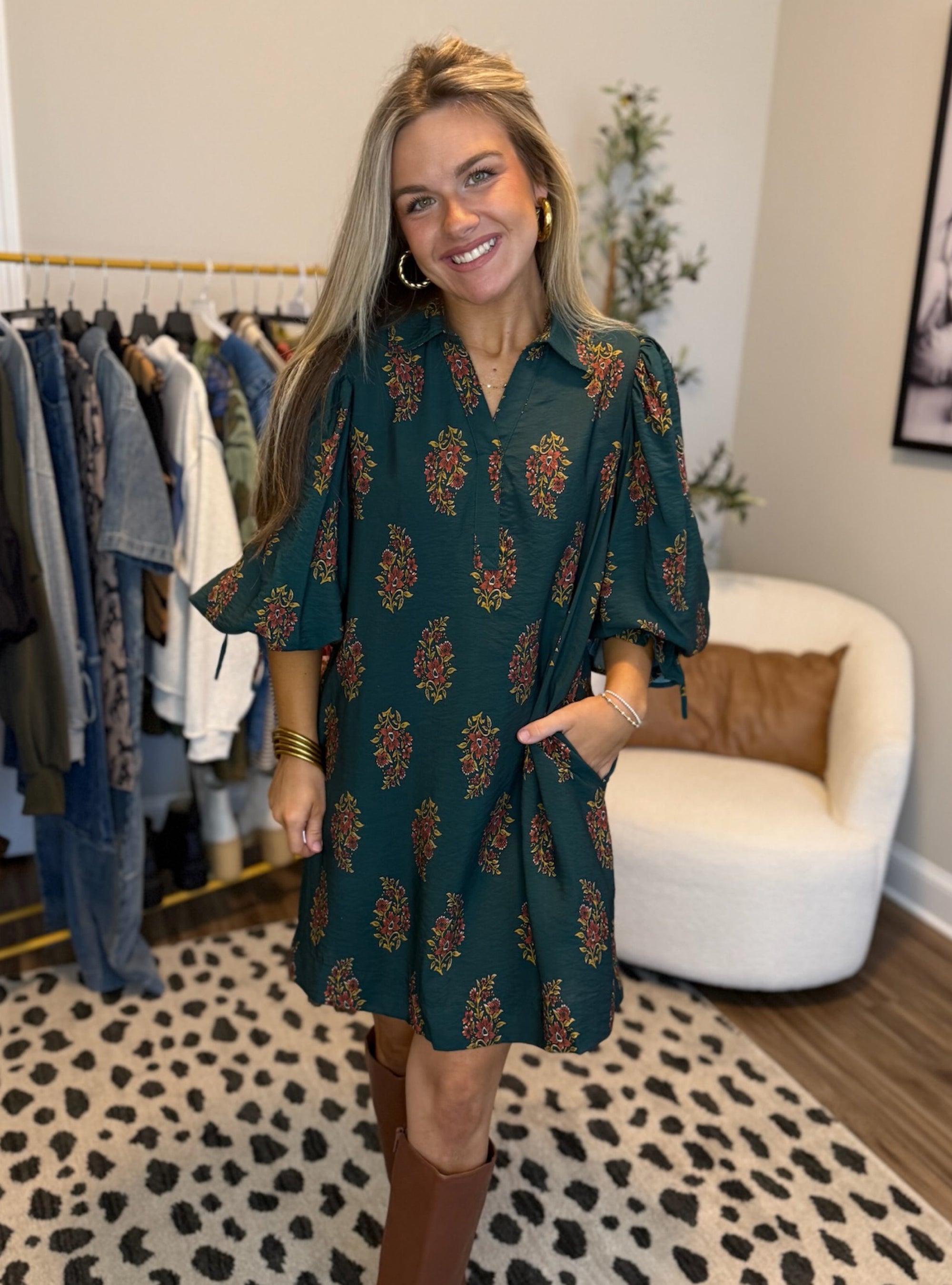 Forest Green &amp; Feeling Serene Dress