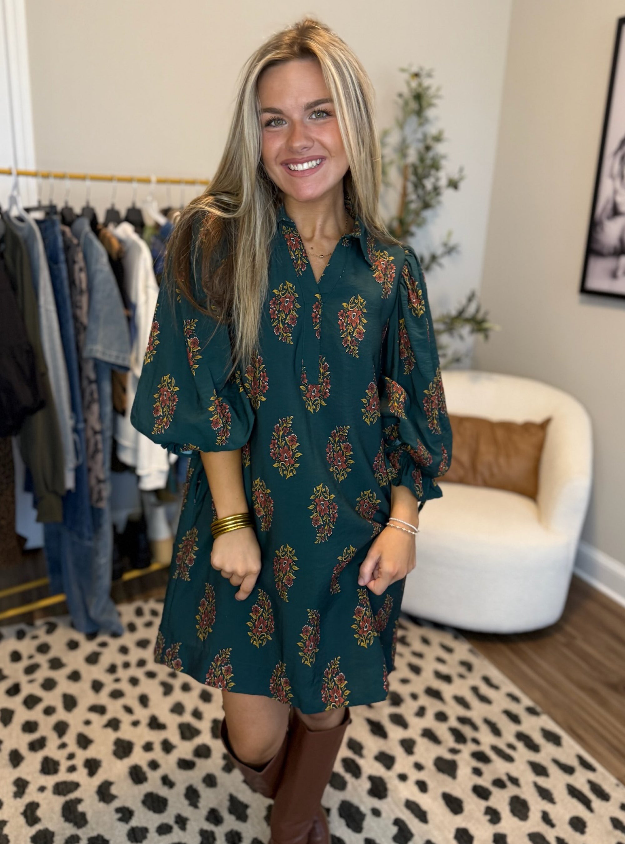 Forest Green &amp; Feeling Serene Dress