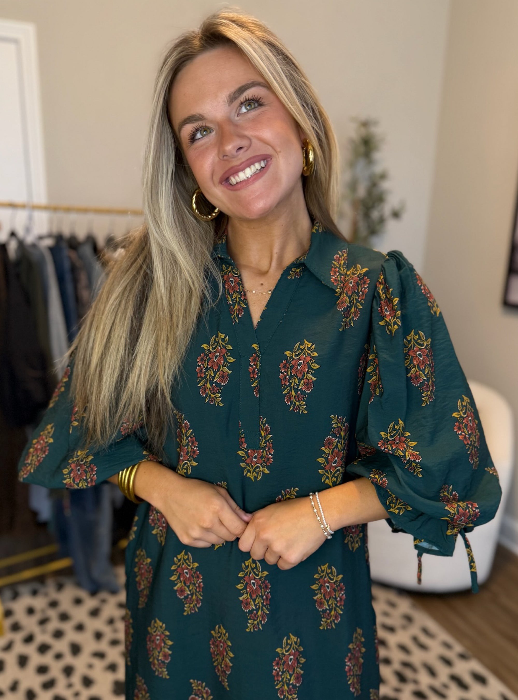 Forest Green &amp; Feeling Serene Dress